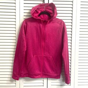 Adidas Climawarm Hot Pink Full Zip Hooded Jacket Womens Small Running Workout